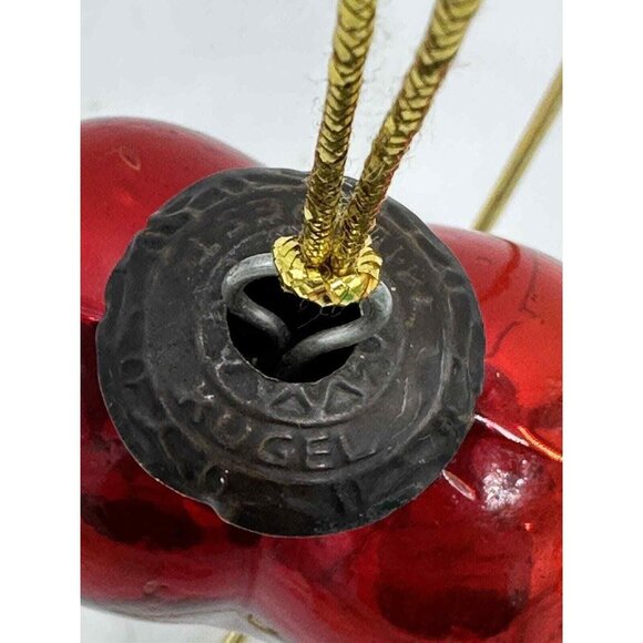 Vtg Kugel Ornament Midwest Red Glass Heart Shaped 3.5” Germany Christmas Core - Picture 3 of 8